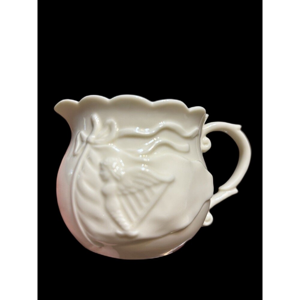 Vintage Ivory China Creamer/ Pitcher Irish Folklore Musical Mermaid & Shamrocks